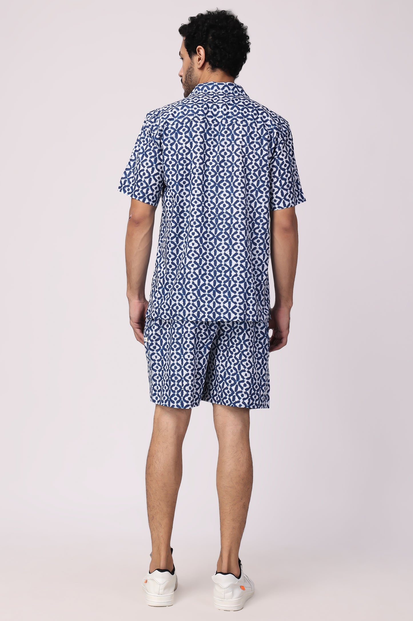 Mens hand block indigo co-ord sets